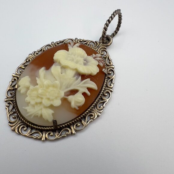 Vintage ExEx Claudia Agudelo Floral Carved Brooch Sterling Silver - Picture 2 of 9